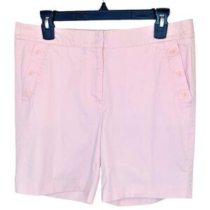 Talbots Pink Chino Bermuda Shorts Size 8 - Button Accent Pockets - 7.5" Inseam